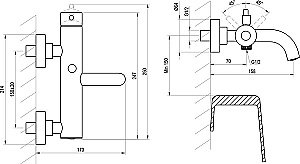 Смеситель для ванны Ravak Espirit X070199 хром купить в интернет-магазине сантехники Sanbest