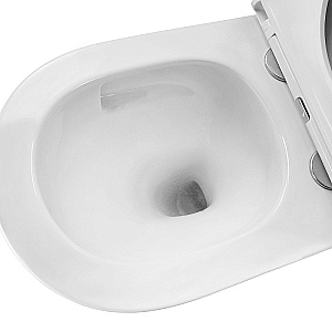 Унитаз подвесной Azario SERENATA AZ-5101T-WHT белый, безободковый, с крышкой микролифт, слив торнадо купить в интернет-магазине Sanbest