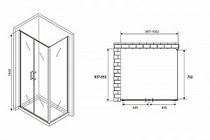 Душевой уголок ABBER Sonnenstrand AG04100C-S85 100x85 стекло прозрачное/профиль хром купить в интернет-магазине Sanbest