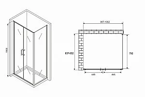 Душевой уголок ABBER Sonnenstrand AG04100C-S85 100x85 стекло прозрачное/профиль хром купить в интернет-магазине Sanbest