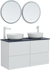 Тумба с раковиной Aquanet Арт 120 белая матовая для ванной в интернет-магазине Sanbest