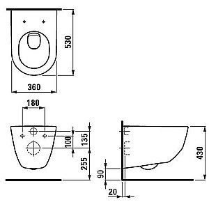 Унитаз подвесной Laufen Pro 8.2095.6.000.000.1 купить в интернет-магазине Sanbest