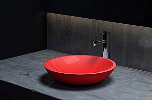 Раковина накладная Salini CALLISTA 05 1101105GF 37 из искусственного камня S-Sense, глянцевая, цвет по RAL полностью купить в интернет-магазине Sanbest