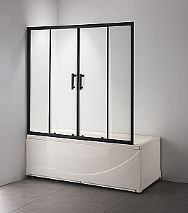 Шторка для ванны Taliente TA-1714CB 170 стекло прозрачное/профиль черный купить в интернет-магазине Sanbest