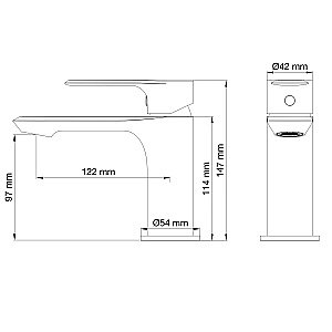 Смеситель для раковины WONZON & WOGHAND BRILLIANT, Черный матовый (WW-88018079-MB) купить в интернет-магазине сантехники Sanbest