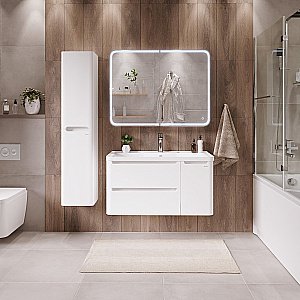 Тумба с раковиной подвесная Grossman АДЕЛЬ 109003 90 белая для ванной в интернет-магазине Sanbest