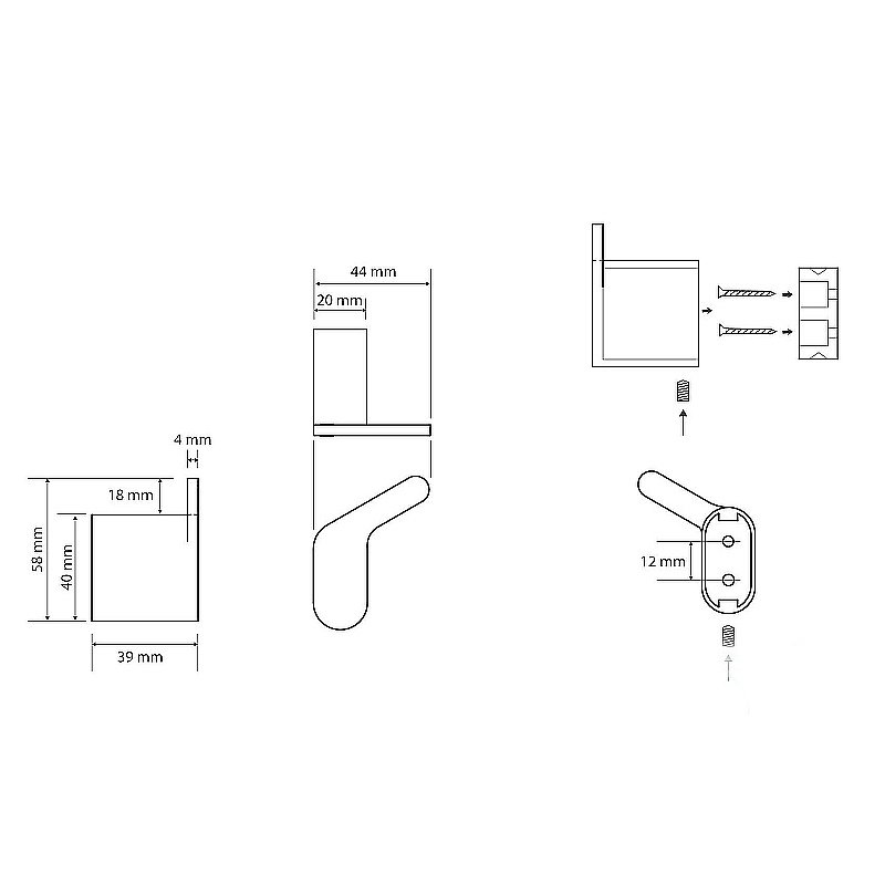 Крючок Bemeta Organic Black 167106190 черный купить в интернет-магазине сантехники Sanbest