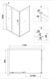 Душевой уголок Niagara Nova NG-62-11A-A90 110x90 купить в интернет-магазине Sanbest