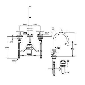Смеситель для раковины Kludi Nova Fonte Classic 201430520 хром купить в интернет-магазине сантехники Sanbest