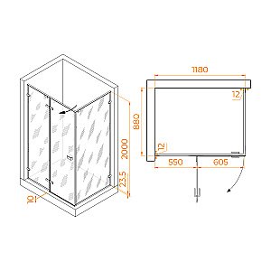Душевой уголок RGW Stilvoll SV-040-B 120х90 353204029-24 стекло матовое/профиль черный купить в интернет-магазине Sanbest