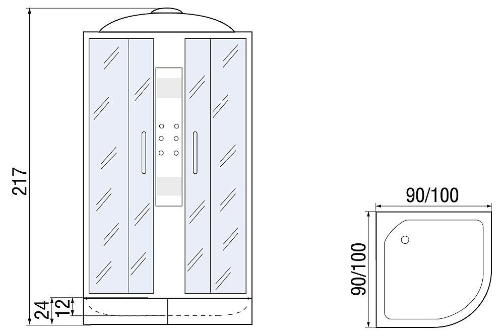 Душевая кабина RIVER TEMZA 100/24 МТ стекло матовое купить в интернет-магазине Sanbest