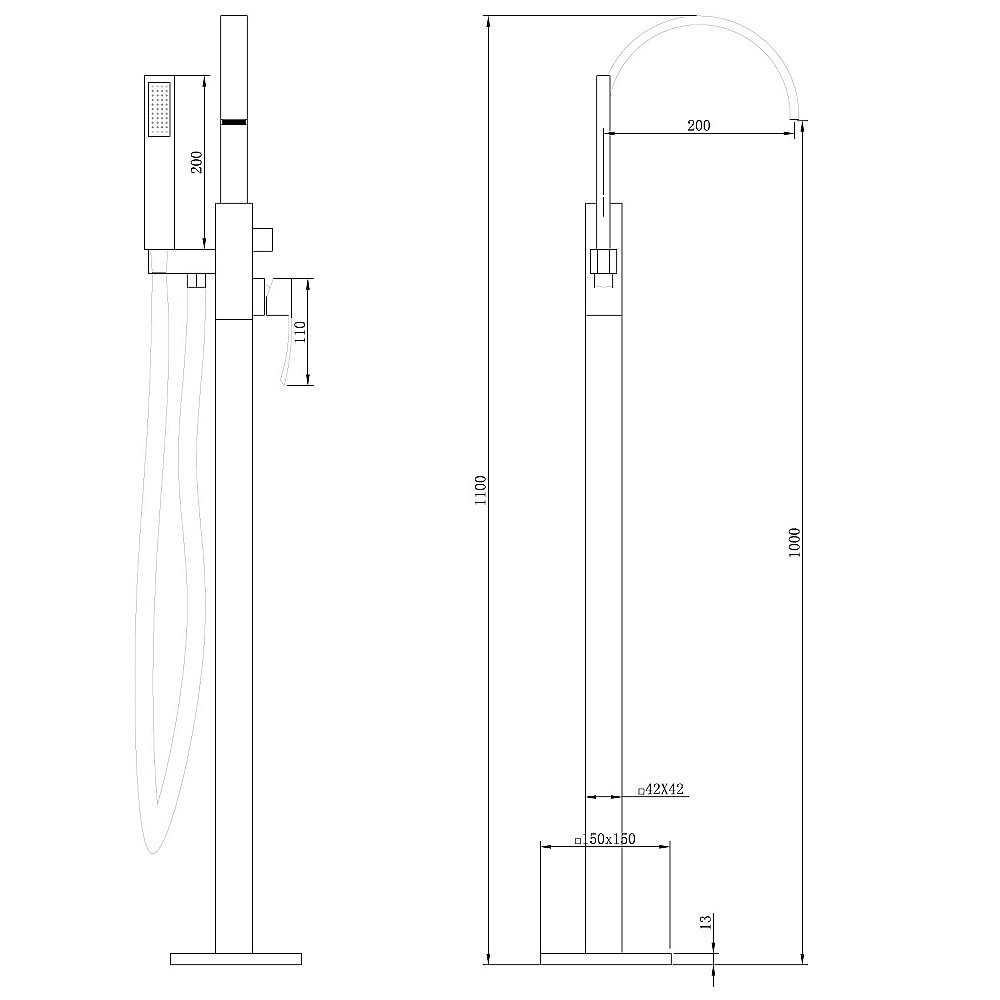 Смеситель для ванны Abber Wasserfall AF8615NG никель купить в интернет-магазине сантехники Sanbest
