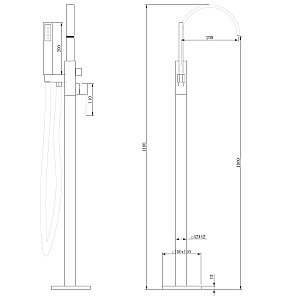 Смеситель для ванны Abber Wasserfall AF8615NG никель купить в интернет-магазине сантехники Sanbest
