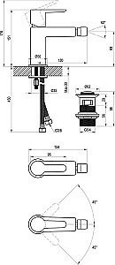 Смеситель для биде Ravak Puri X070189 черный матовый купить в интернет-магазине сантехники Sanbest