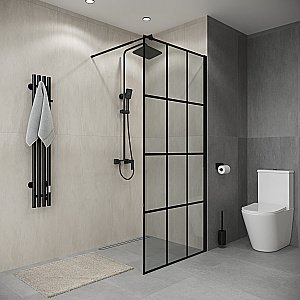 Душевая перегородка Niagara Eco 90 NG-552-90BLACK профиль черный/стекло клетка купить в интернет-магазине Sanbest