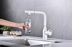 Смеситель для кухни Paulmark Urban Ur213104-WH белый матовый купить в интернет-магазине сантехники Sanbest