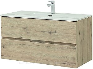 Тумба с раковиной Aquanet Алвита New 277521 100 дуб веллингтон для ванной в интернет-магазине Sanbest