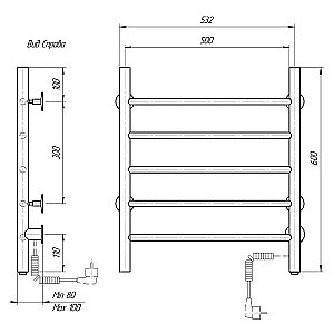 Полотенцесушитель электрический Domoterm Аврора DMT 109-5 50x60 EK хром купить в интернет-магазине сантехники Sanbest