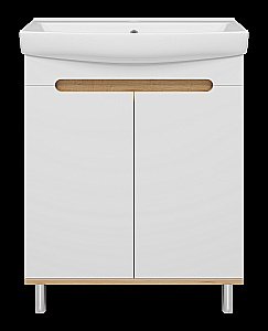 Тумба с раковиной Misty Сканди - 70 Э-Ска01070-0150-2Д белый/графит для ванной в интернет-магазине Sanbest