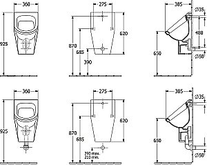 Писсуар подвесной Villeroy&Boch Architectura 55740001 альпийский белый купить в интернет-магазине Sanbest