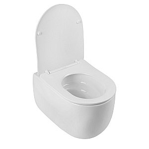 Унитаз подвесной Abber Bequem AC1104TN белый, безободковый, с крышкой микролифт, слив торнадо купить в интернет-магазине Sanbest