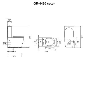 Унитаз Grossman Color GR-4480GSMS матовый хаки купить в интернет-магазине Sanbest