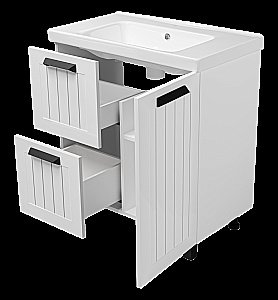 Тумба с раковиной Misty Спарта - 80 П-Спа-06080-01-012Я белая для ванной в интернет-магазине Sanbest