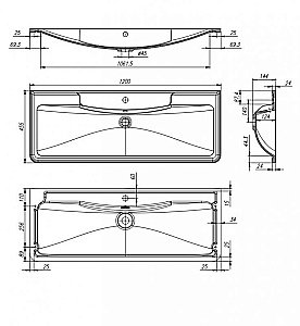 Тумба с раковиной BelBagno ALBANO 2C 120 Cemento Verona Grigio для ванной в интернет-магазине Sanbest