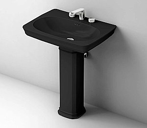 Раковина с пьедесталом Artceram Civitas 68 CIL001 03 00+CIC001 03 00 68 черная купить в интернет-магазине Sanbest