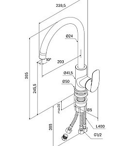 Смеситель для кухни Milardo Rora RORBLFJM05 черный купить в интернет-магазине сантехники Sanbest