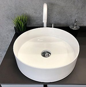 Тумба с раковиной Comforty Сорренто 90 00-00013520 светло-серая для ванной в интернет-магазине Sanbest