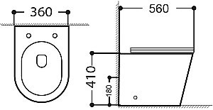 Унитаз приставной Aquanet Rimless Atago 2.0 F LX-1906 с крышкой микролифт, безободковый купить в интернет-магазине Sanbest