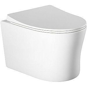 Унитаз подвесной Aquatek Ника AQ2009-00 белый, с крышкой микролифт, безободковый купить в интернет-магазине Sanbest