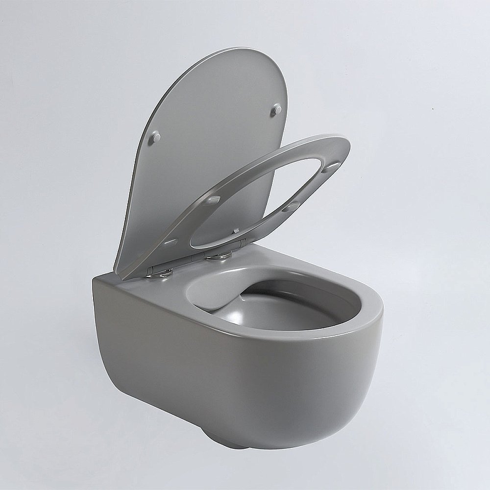 Унитаз Vincea Evo VT1-34SMG безободковый, с крышкой микролифт, серый матовый купить в интернет-магазине Sanbest