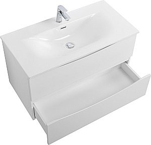 Тумба с раковиной BelBagno MARINO-CER-N-1000-2C-SO-BL-P Bianco Lucido для ванной в интернет-магазине Sanbest