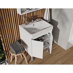 Тумба с раковиной Акватон Сканди Doors 55 белая для ванной в интернет-магазине Sanbest