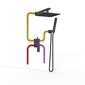 Душевая система PAINI Grazia 21PZSET26911SH черная матовая купить в интернет-магазине сантехники Sanbest