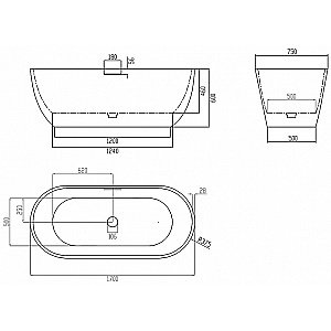 Ванна Abber Frankfurt 170x75 AM9941MP розовая матовая купить в интернет-магазине Sanbest