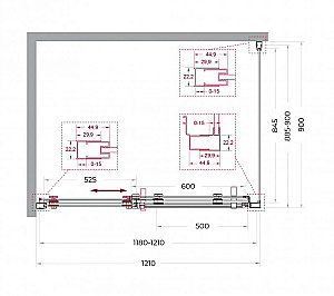 Душевой уголок BelBagno Marino 2-AH-1 120x90 стекло прозрачное/профиль оружейная сталь купить в интернет-магазине Sanbest
