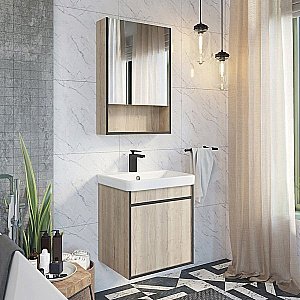 Тумба с раковиной Comforty Вена 00-00008928 55 дуб дымчатый для ванной в интернет-магазине Sanbest