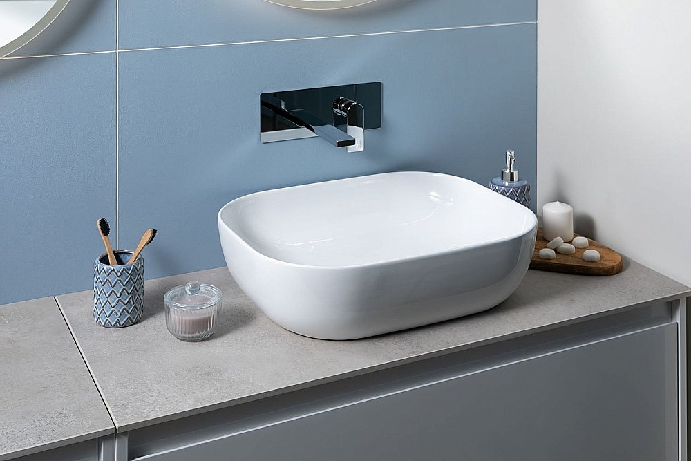 Раковина накладная Aquanet Lake-1 50 211286 белая купить в интернет-магазине Sanbest