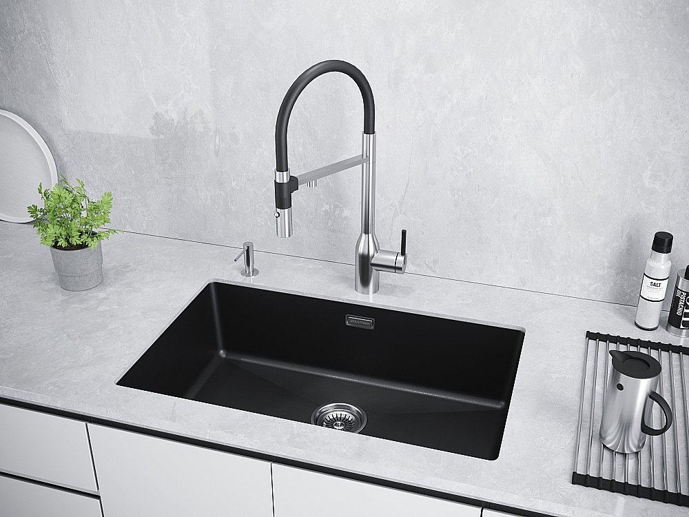 Кухонная мойка Paulmark LUMI 74UNI LU74-BLM черный металлик купить в интернет-магазине сантехники Sanbest