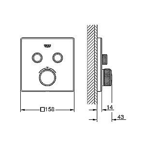 Смеситель для душа Grohe Grohtherm SmartControl 29156LS0 белая луна купить в интернет-магазине сантехники Sanbest