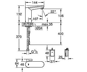 Смеситель для раковины Grohe Eurosmart Cosmopolitan E 36327001 купить в интернет-магазине сантехники Sanbest