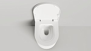 Унитаз подвесной Salini Gemelli 240121KMF из искусственного камня S-Stone, безободковый, с крышкой микролифт, RAL снаружи купить в интернет-магазине Sanbest