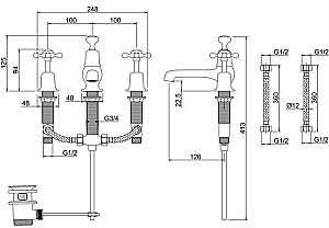Смеситель для раковины Burlington T14-QT BNKL шлифованный никель купить в интернет-магазине сантехники Sanbest