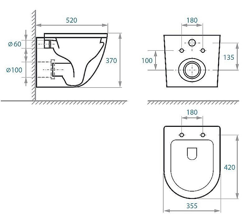 Унитаз подвесной Koller Pool ROUND RN-0520-RW безободковый, с крышкой микролифт купить в интернет-магазине Sanbest