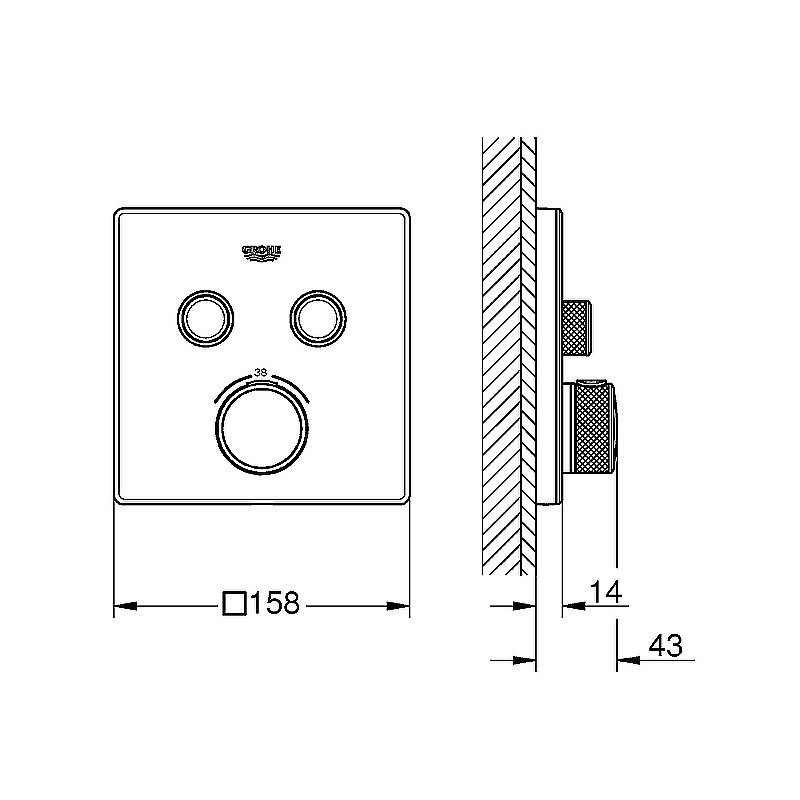Смеситель для душа Grohe Grohtherm SmartControl 29156LS0 белая луна купить в интернет-магазине сантехники Sanbest