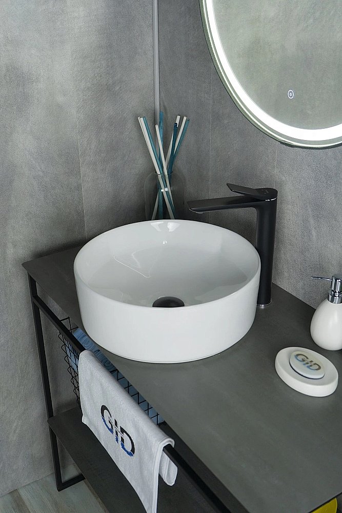 Раковина накладная Gid Esfera 40 N9425 51144 белая купить в интернет-магазине Sanbest