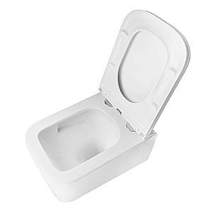 Унитаз подвесной Azario BACIO AZ-5103T-WHT белый, безободковый, с крышкой микролифт, слив торнадо купить в интернет-магазине Sanbest